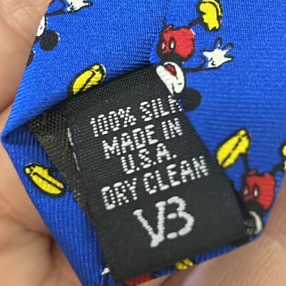 Mickey & Co by Balance Inc The Tie Works Blue Silk Tie with Mickey Throughout - Picture 5 of 8